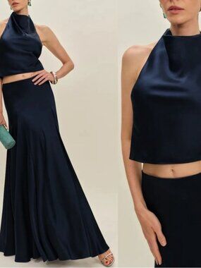 NEW NWT Reformation Sera Silk Two Piece Set